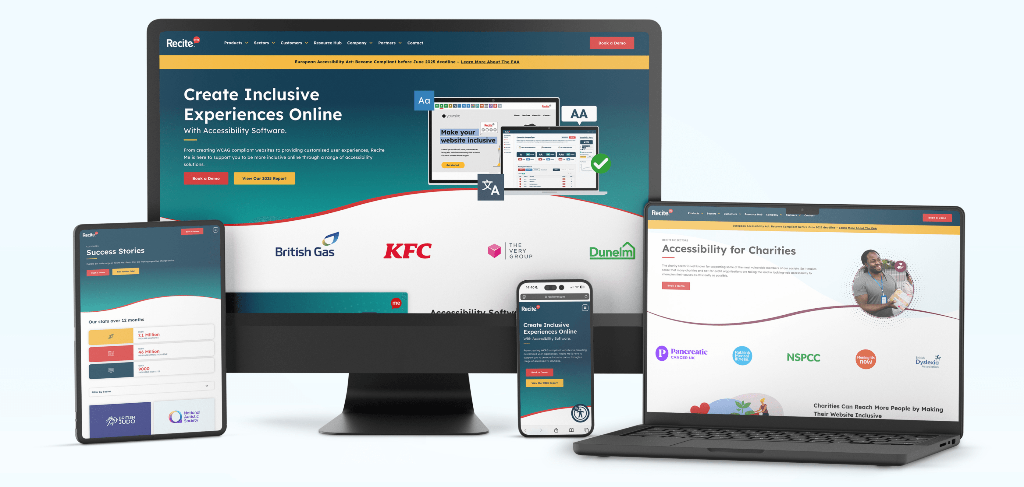 Recite me website on devices