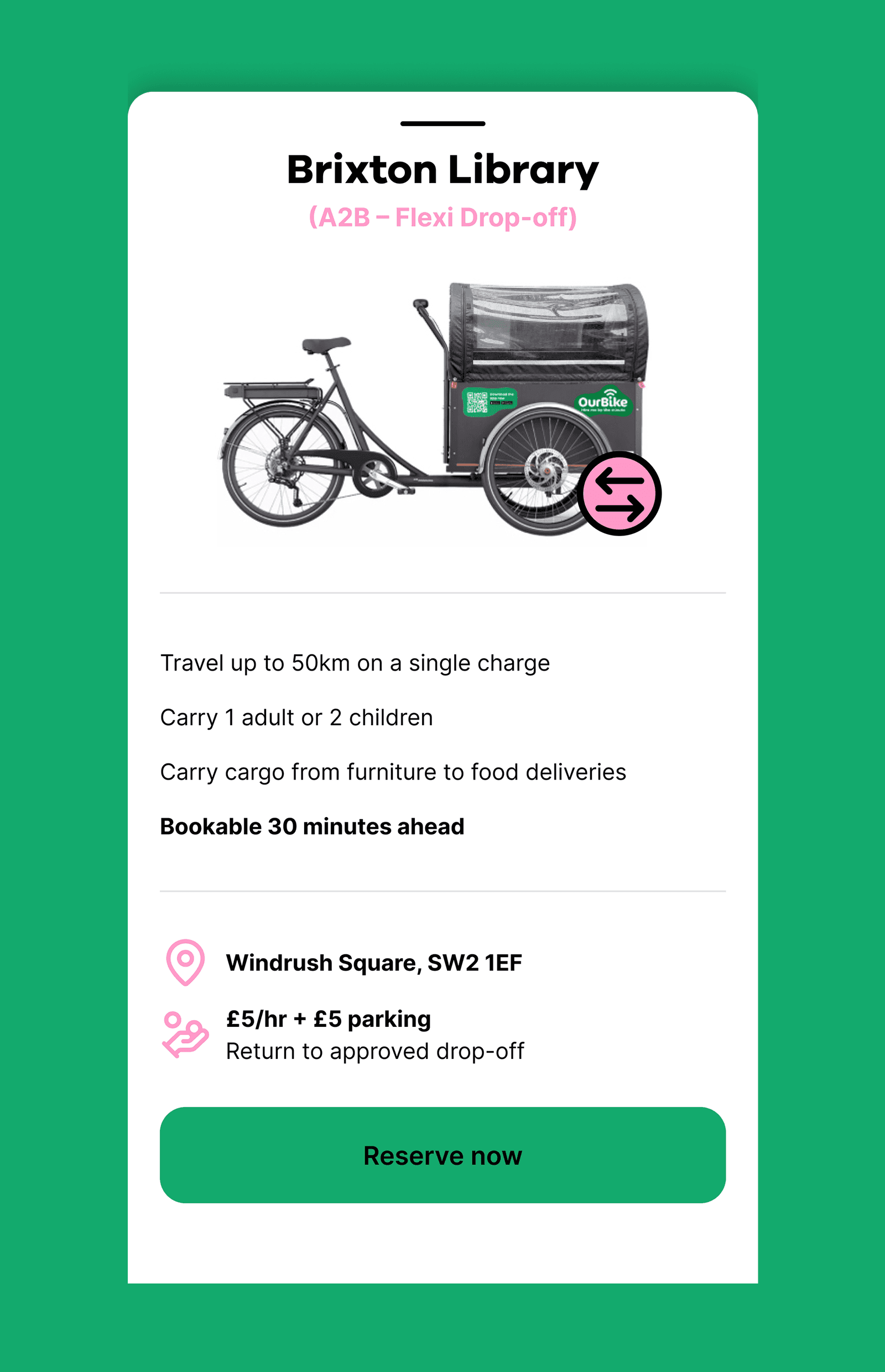 Our bike app rent a bike screen