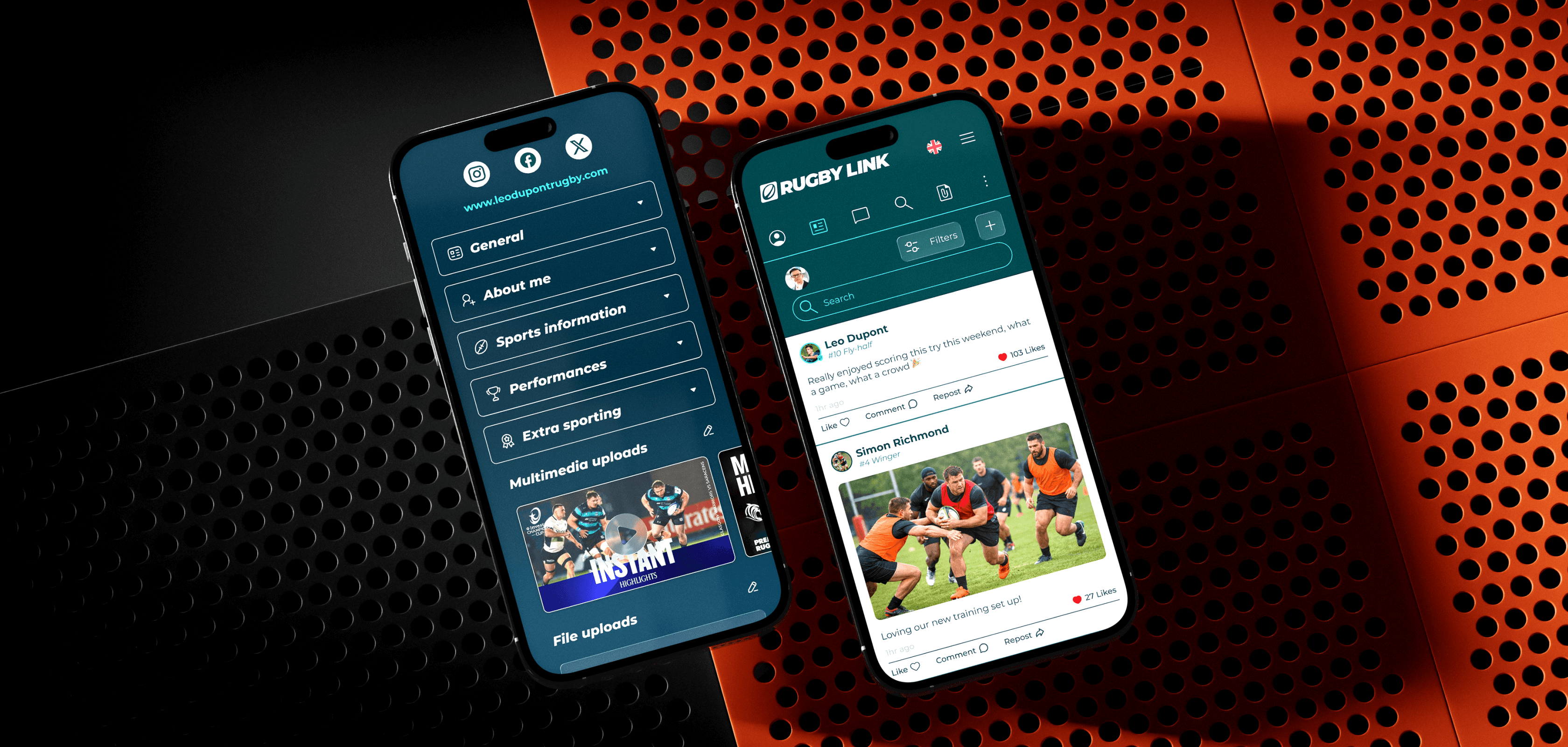 Rugby link website on mobile phones