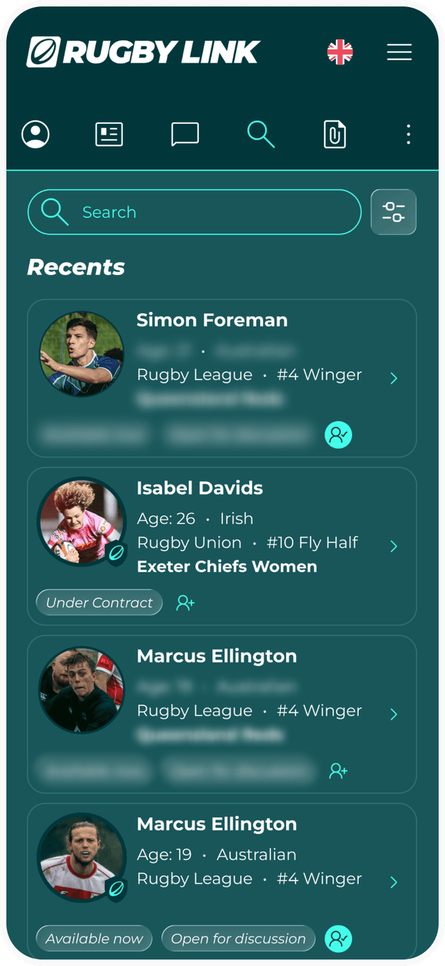 Rugby link profile search