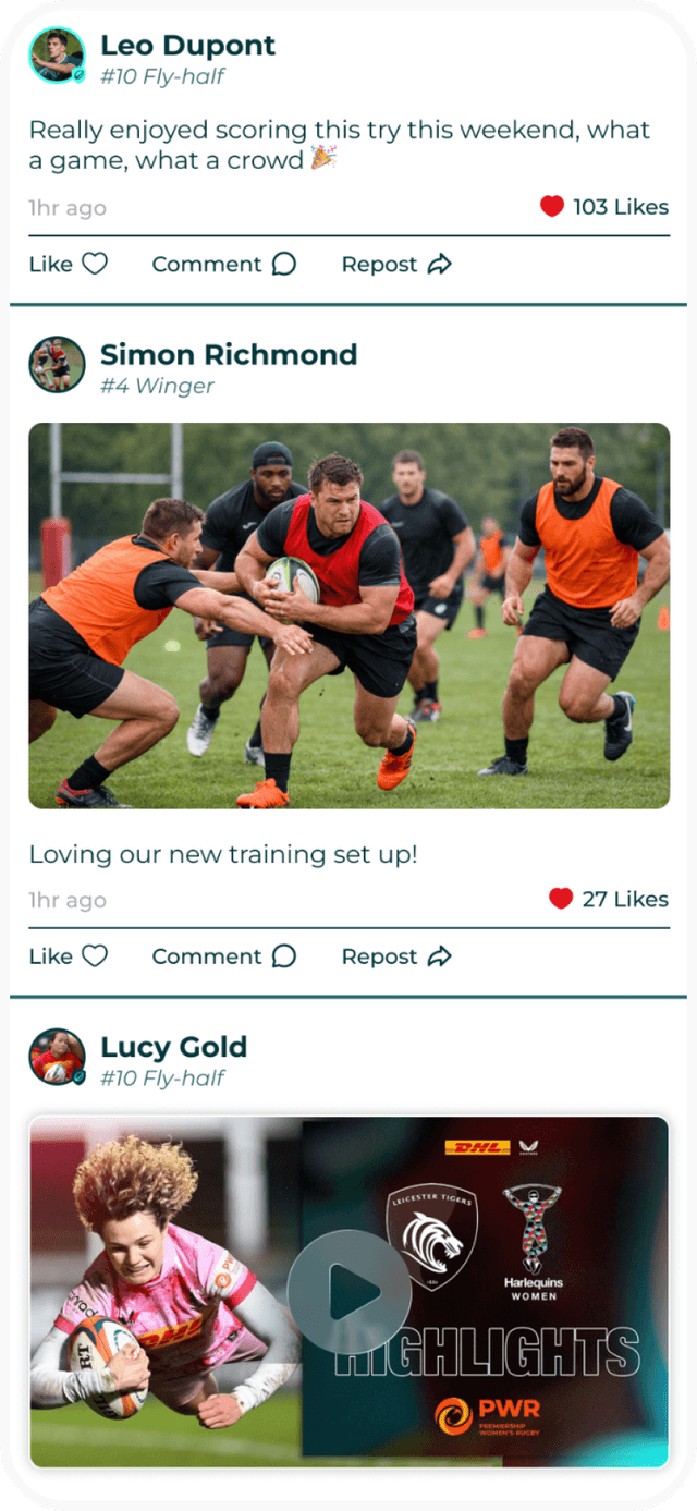 Rugby Link social media feed