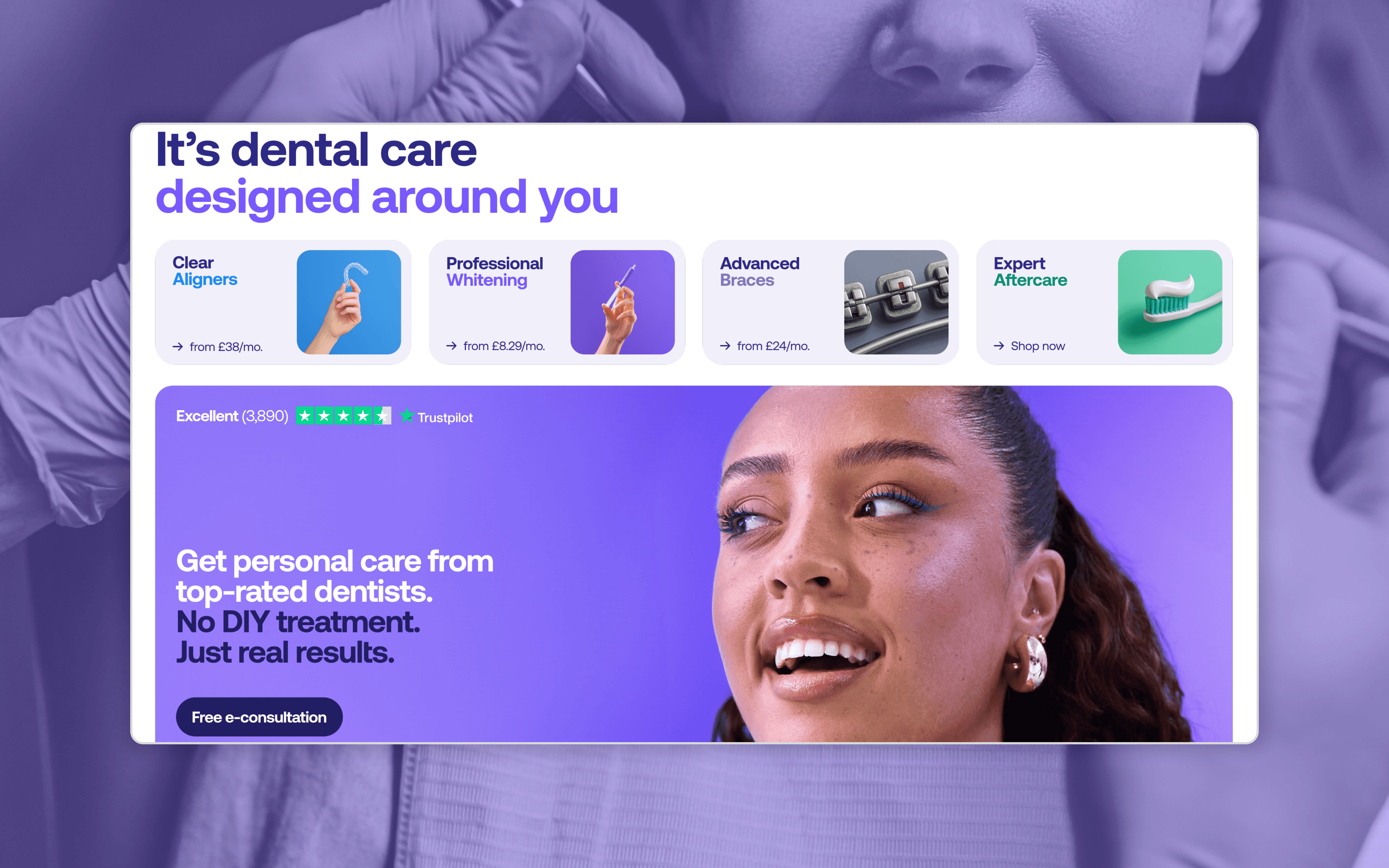 Smile white website design
