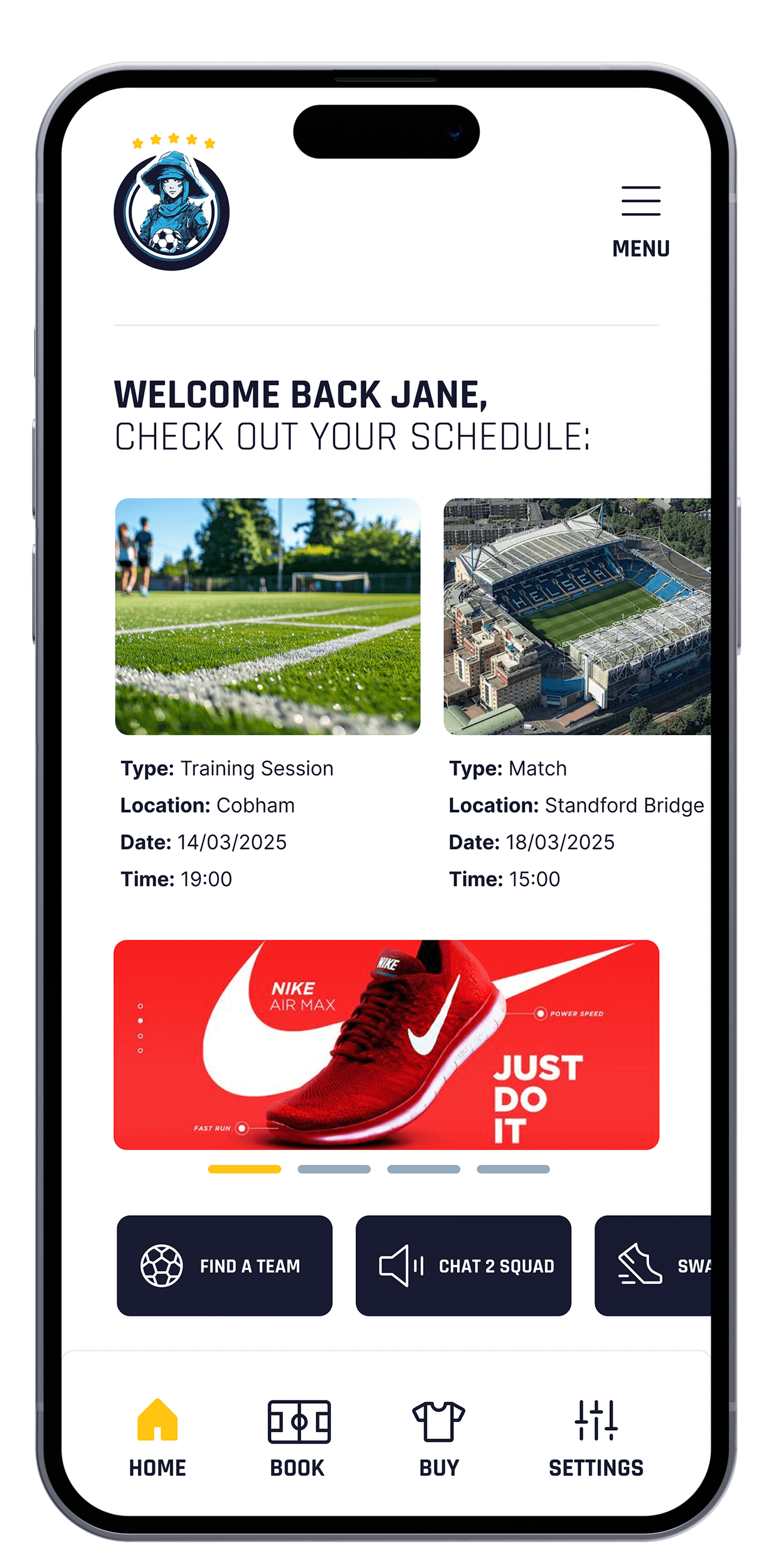 Womens Football Games Homescreen Upload