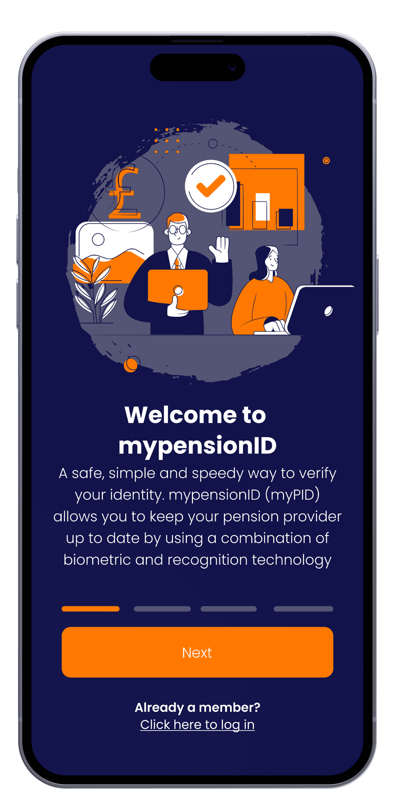 My pension ID app splash screen