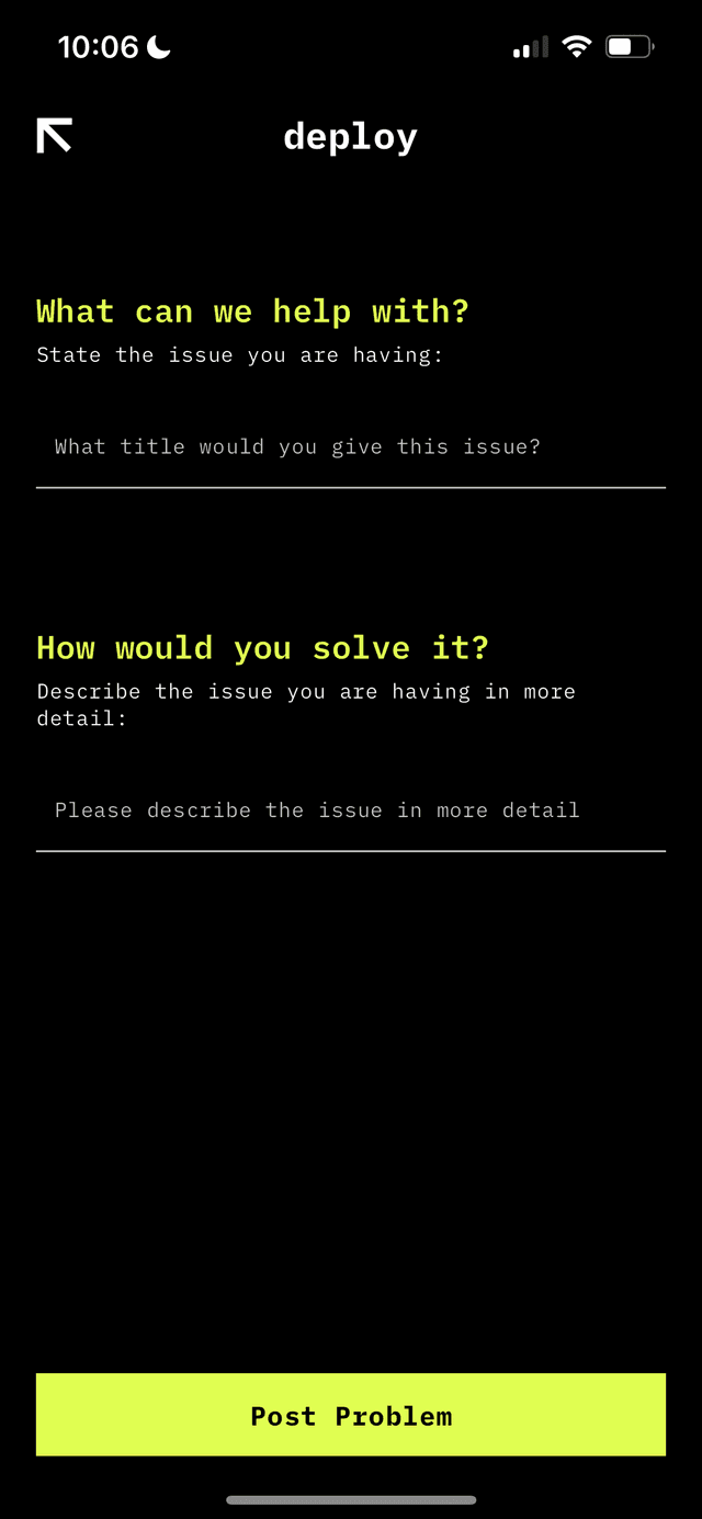 Deploy app questionnaire 