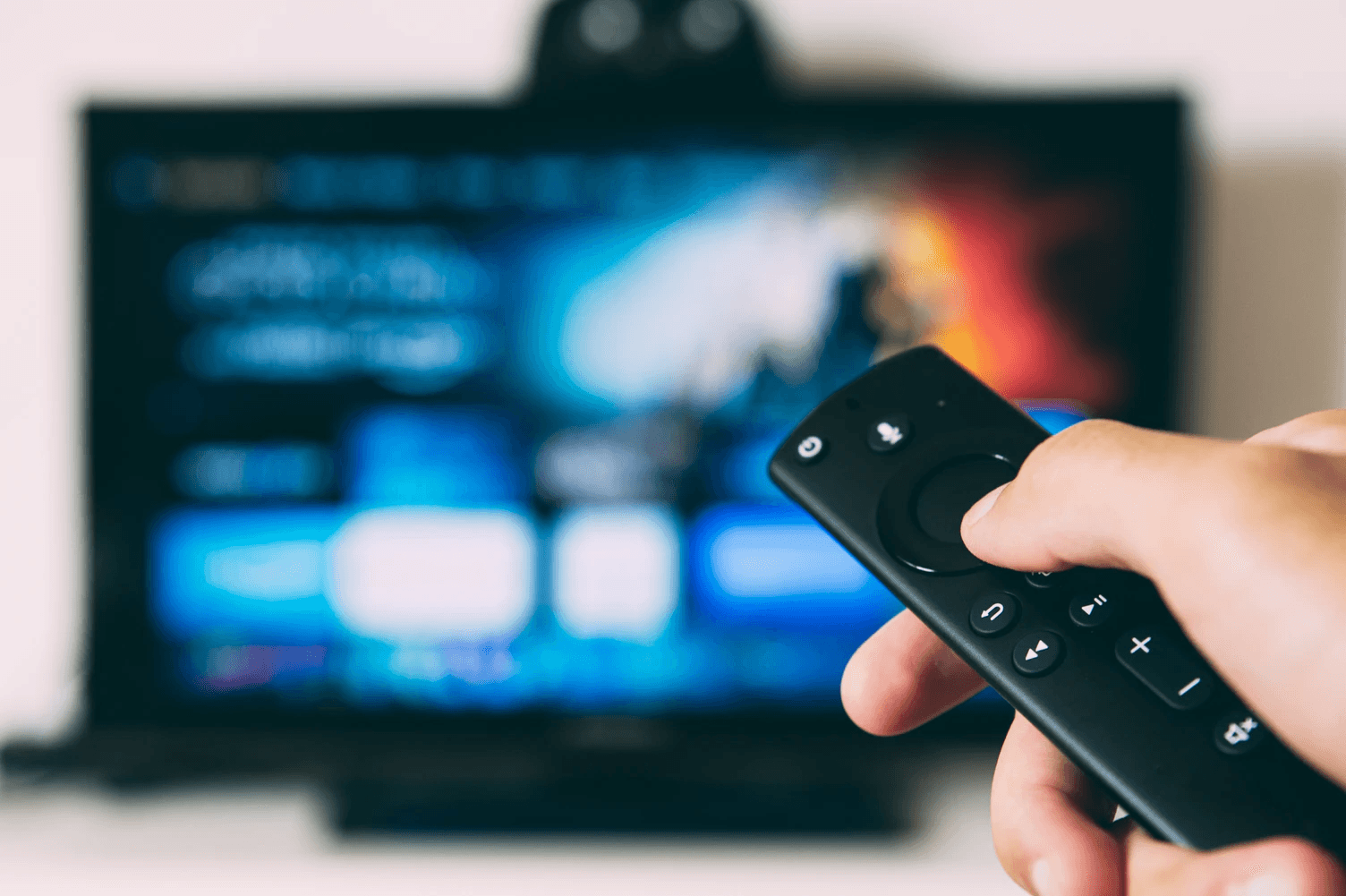 Amazon Fire Stick being used on a TV