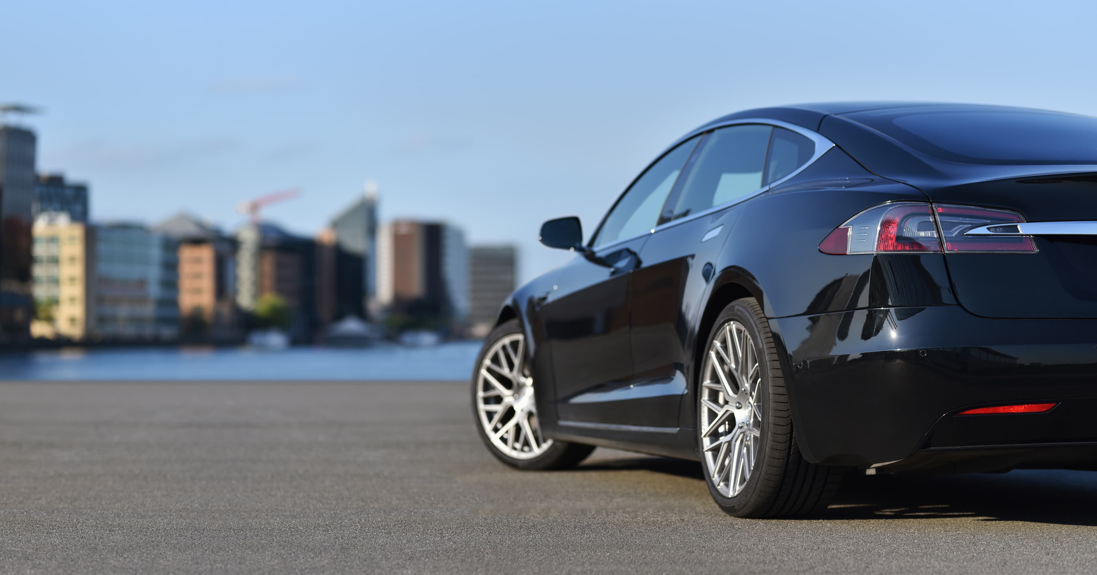 Tesla parked