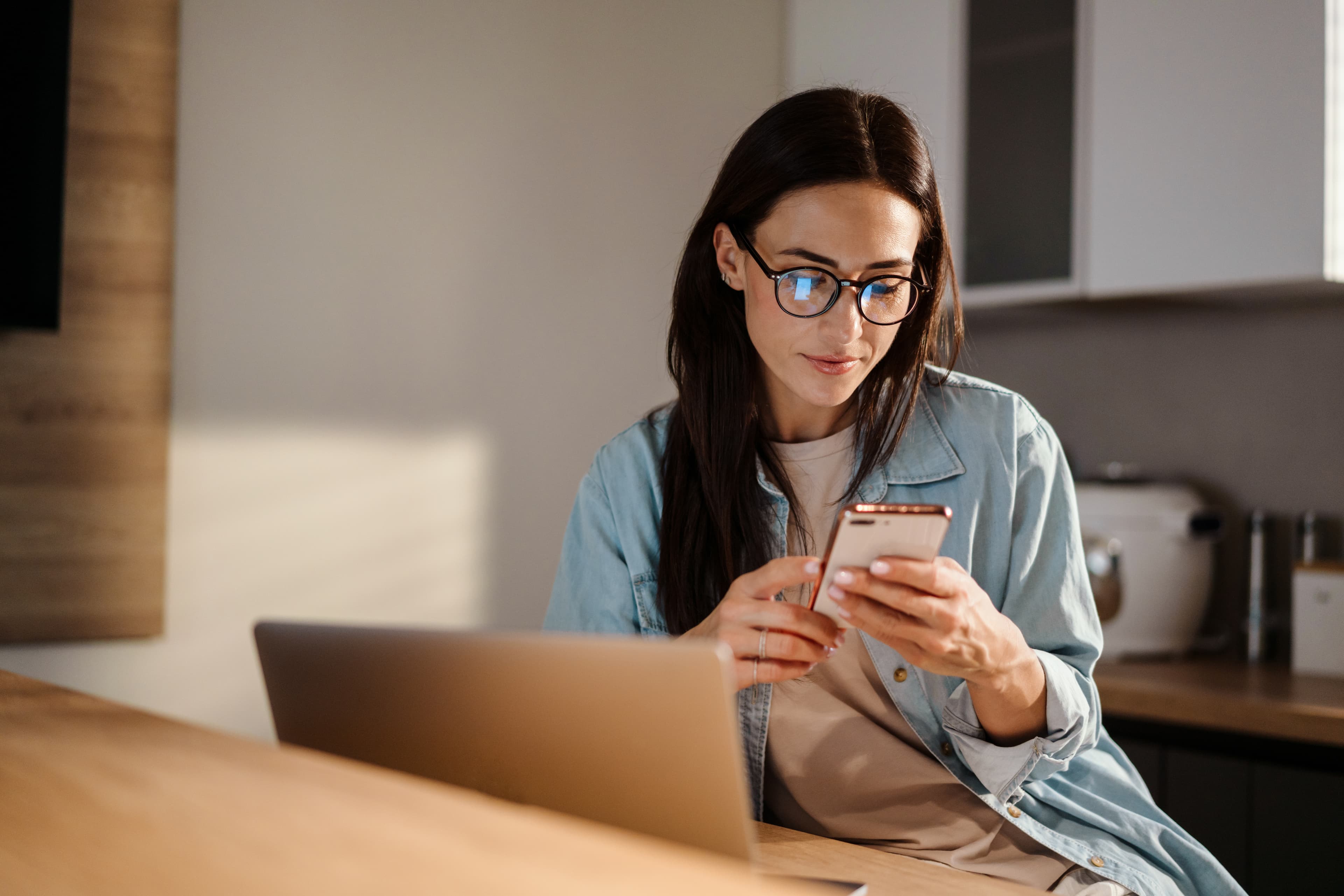 woman using a smartphone