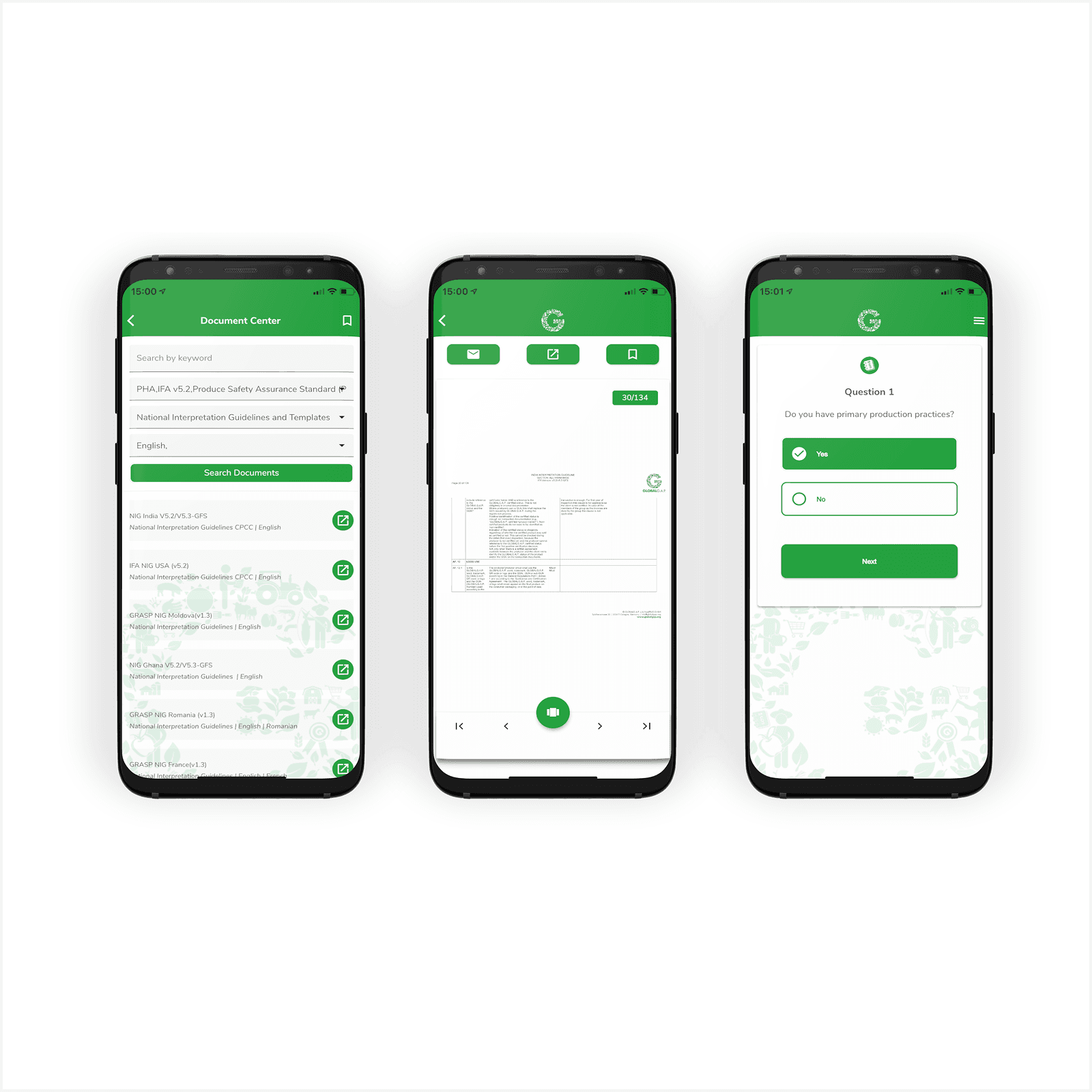 Global GAP Mobile app on phones
