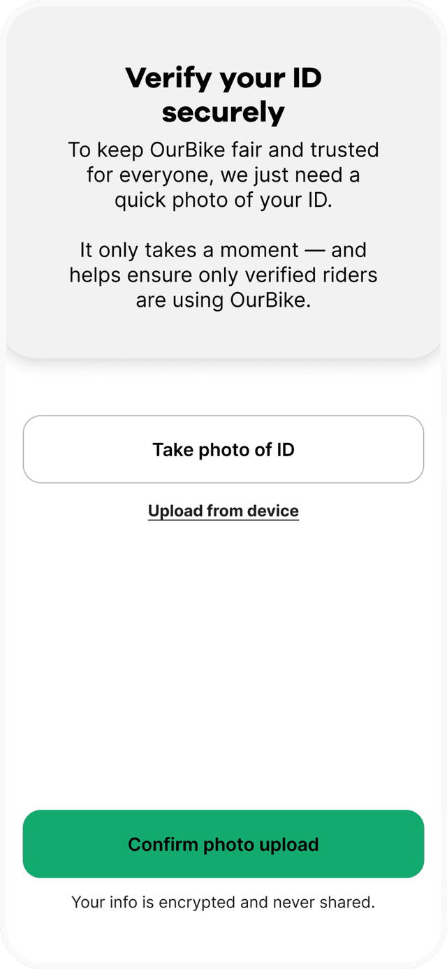 Our Bike App ID Verification