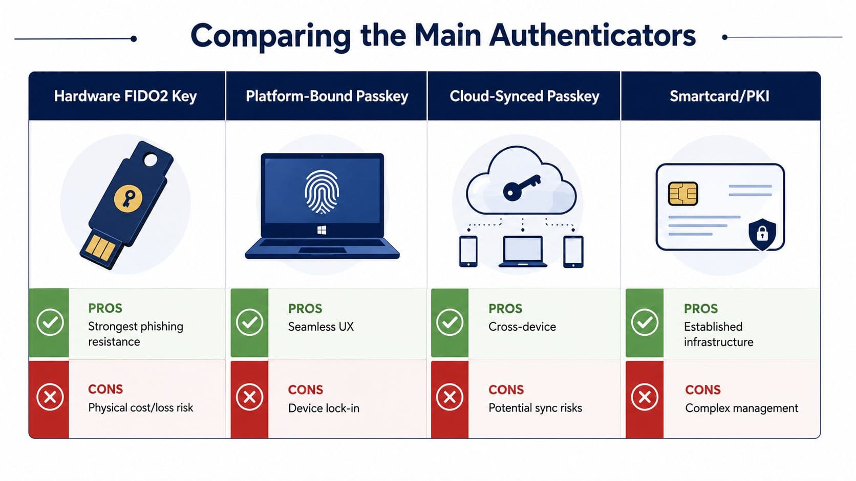Comparing MFA authenticators
