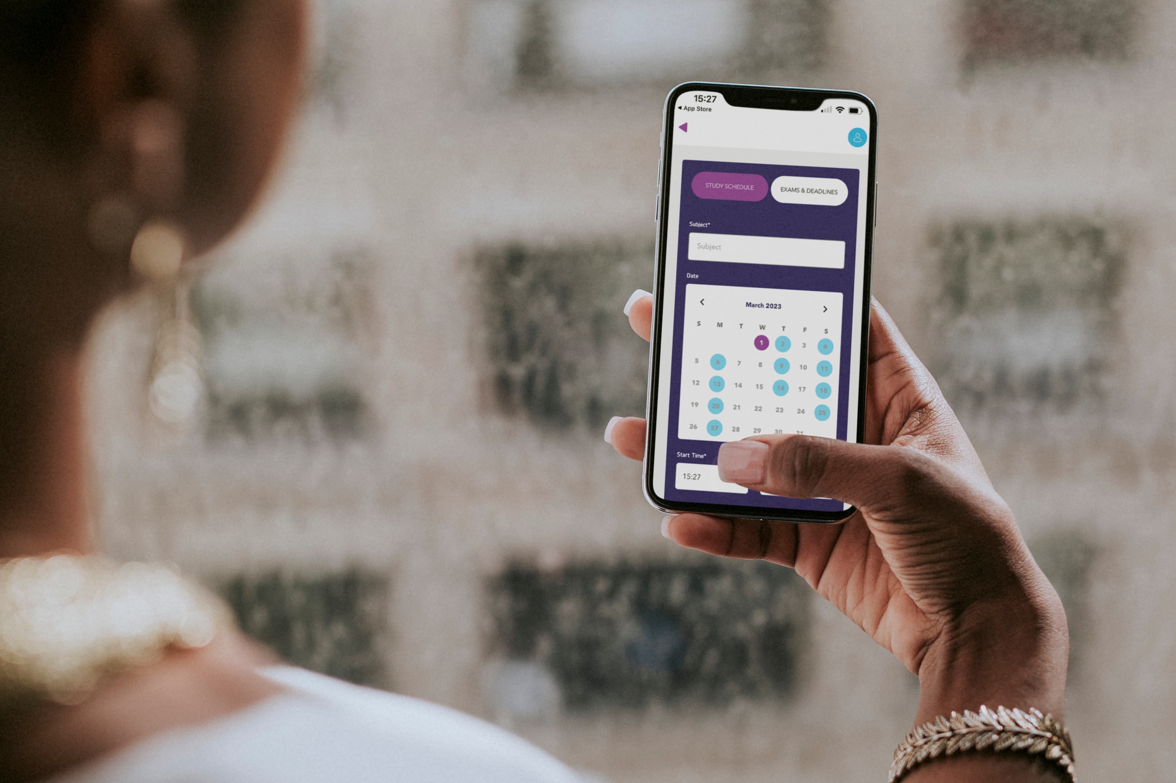 a person using the study buddy app on iphone