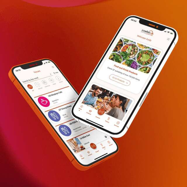 Coeliac UK App on phones