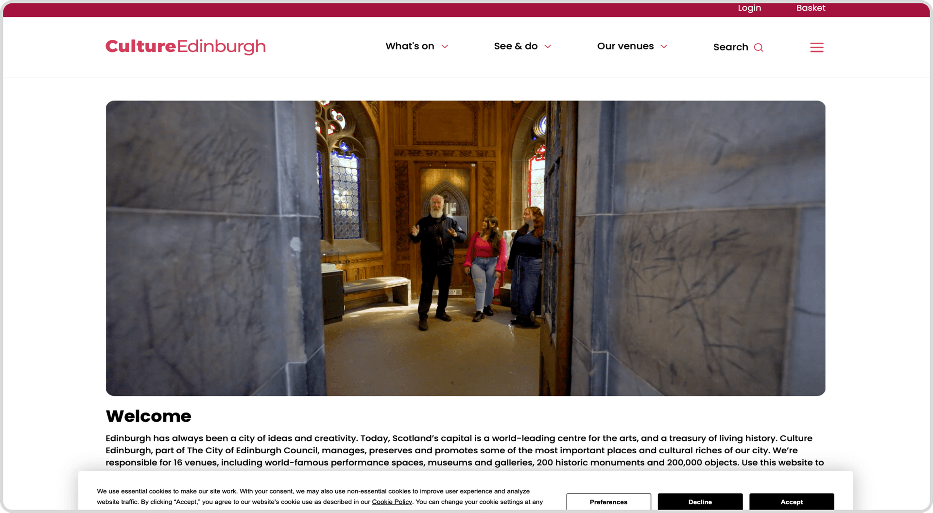 Culture Edinburgh Website Homepage