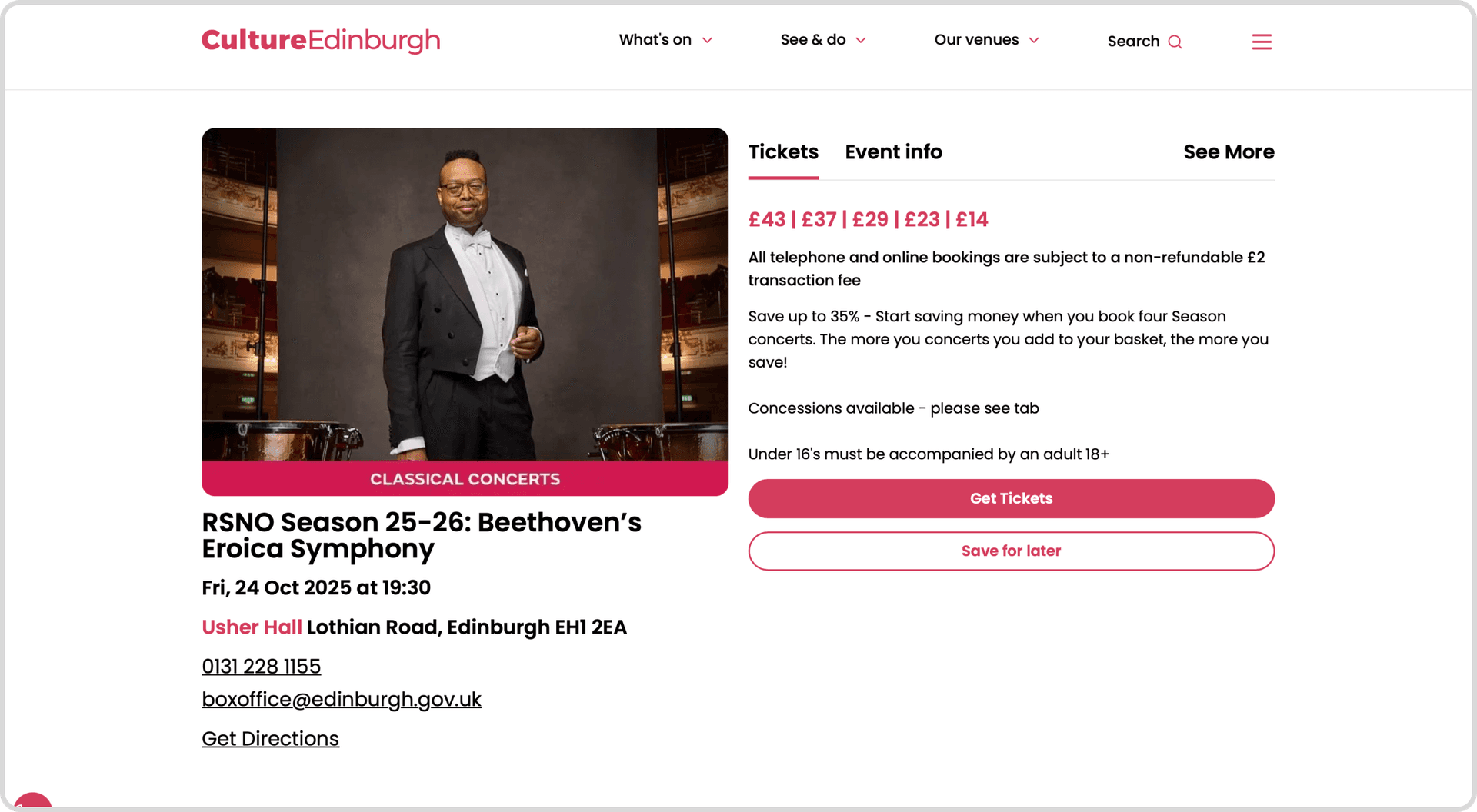 Event listing culture Edinburgh