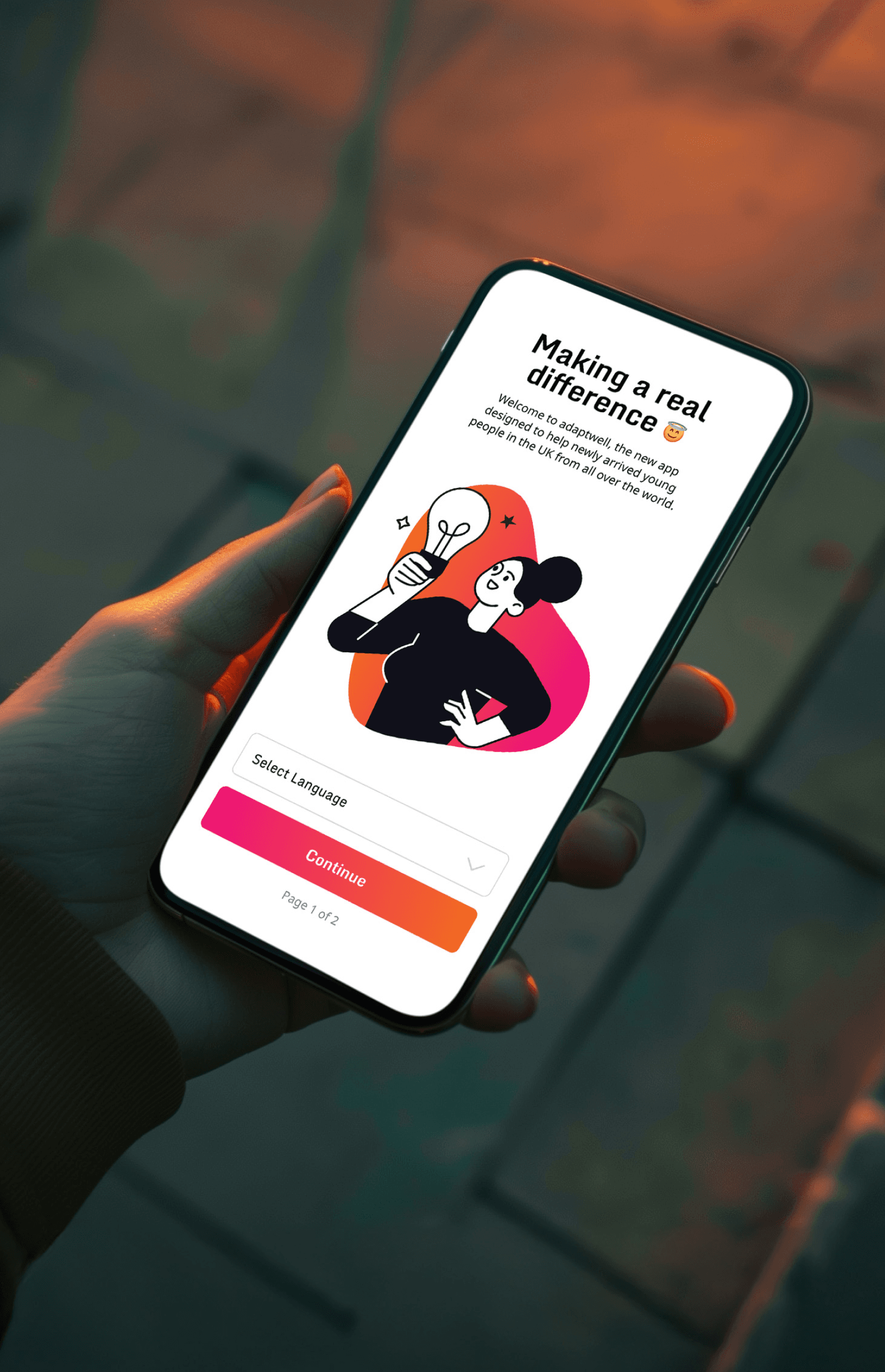 Adaptwell being used on an iPhone